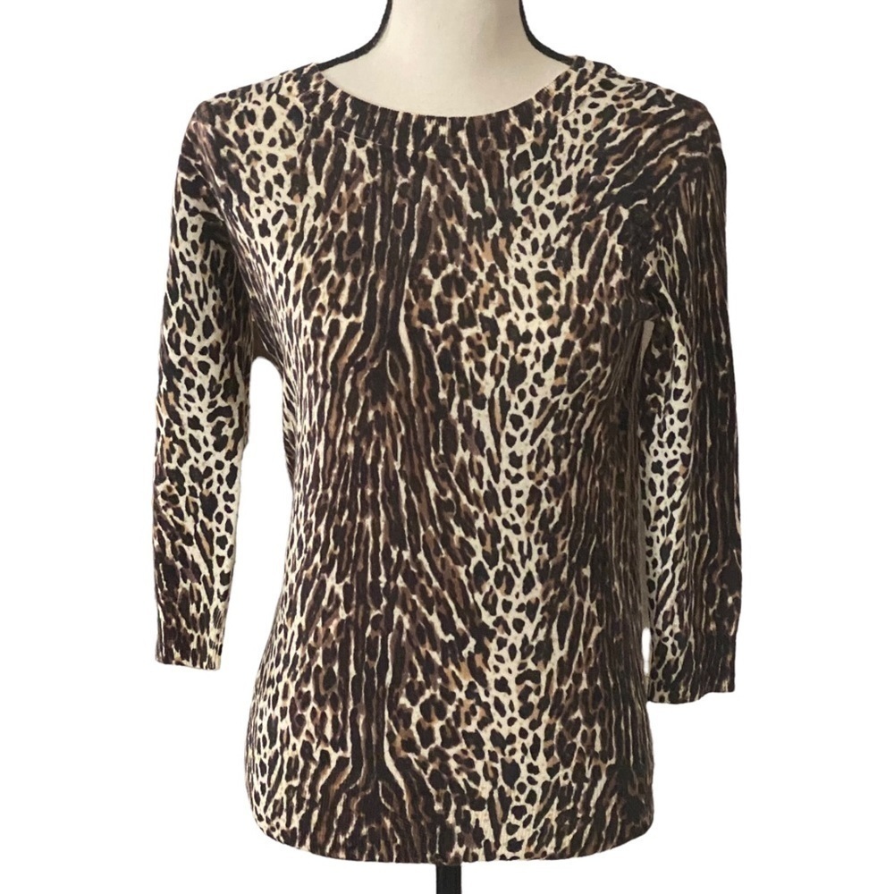 J. Crew merino wool leopard sweater size Small